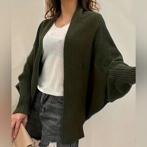 EUC Temu Green Open-Front Cardigan